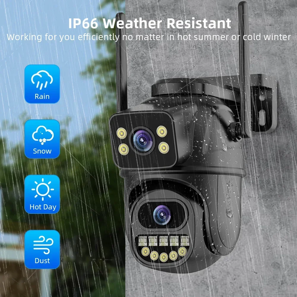 TAITAS-WiFi Surveillance Camera, Dual Lens, 4X Digital Zoom, AI Human Detect, ONVIF, Outdoor Security PTZ IP Cameras, 4K, 8MP image 3