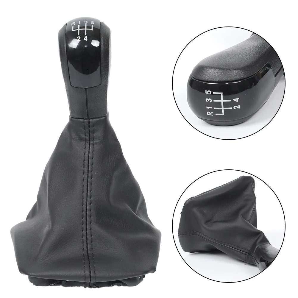 

5-скоростной рычаг переключения передач с кожаным чехлом для Skoda для Octavia A5 2004-2012, рычаг переключения передач, пылезащитный чехол, пластик