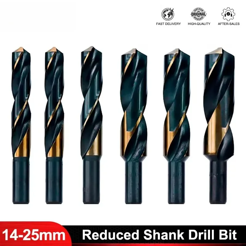 Reduced Shank HSS Twist Drill Bit,14/16/18/20/22/25mm High Hardness Electric Wrench Drill Bit for Metal, Wood & Alloy Drilling