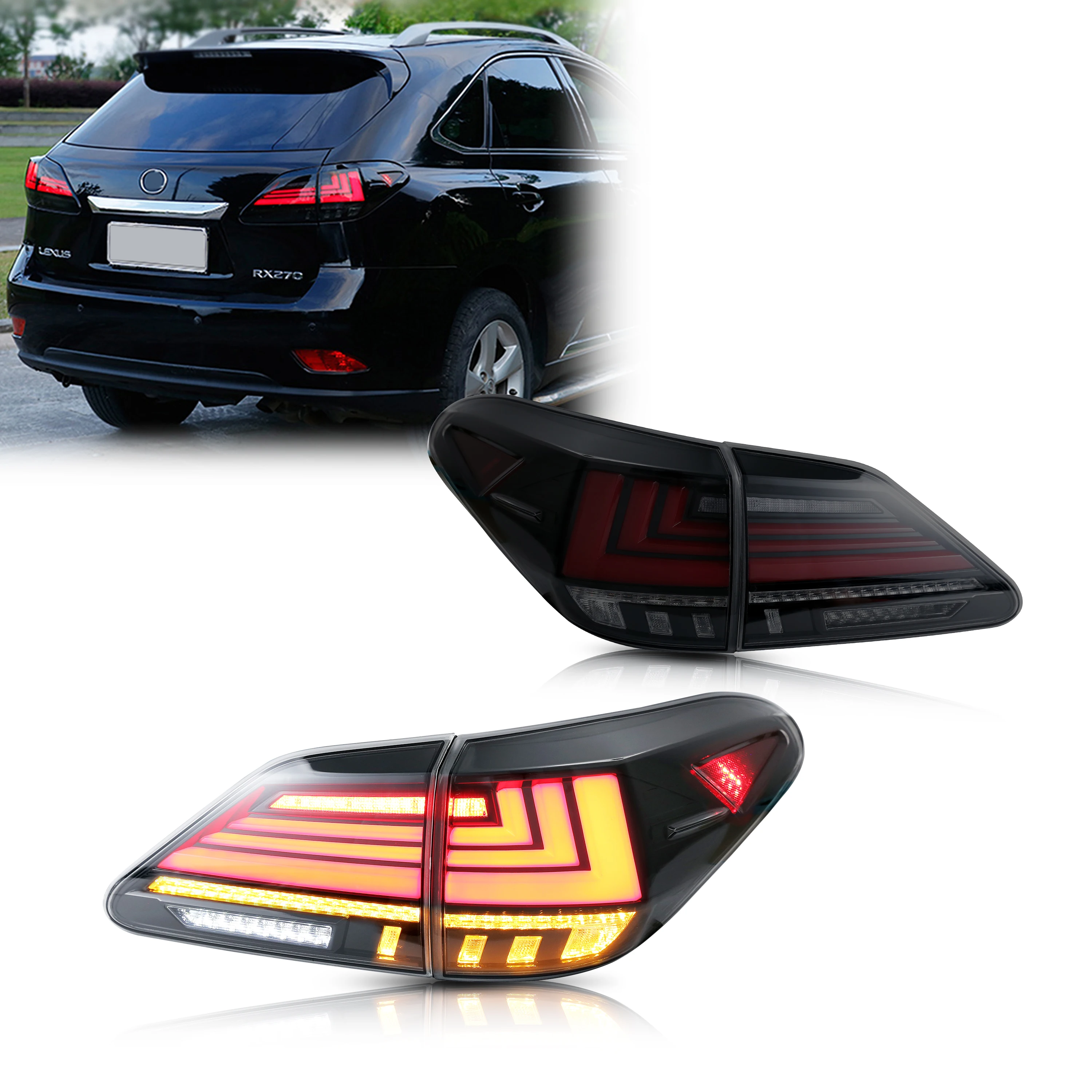 LED Tail Lights For Lexus RX350 RX450 2009-2015 Sequential Rear Lamps