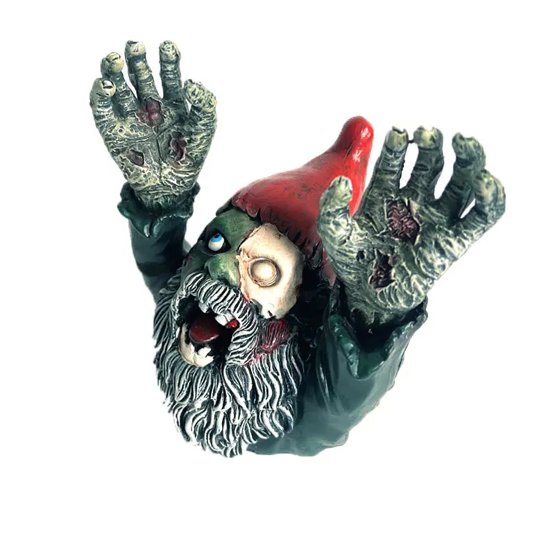 Horror Funny Statues Outdoor Garden Courtyard Resin Ornament Cartoon Zombie Dwarf Sculptures Creative Yard Decoration Crafts