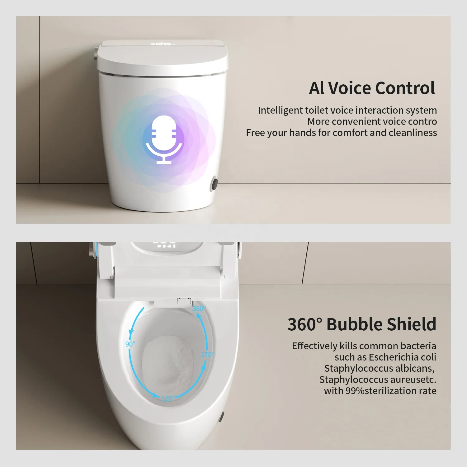 ชุดสุขภัณฑ์อัจฉริยะ HKZX แบบไร้สัมผัส โถสุขภัณฑ์เซรามิกร่วมสมัย ระบบชำระล้างอัตโนมัติ ทำความสะอาดตัวเอง สำหรับห้องน้ำ