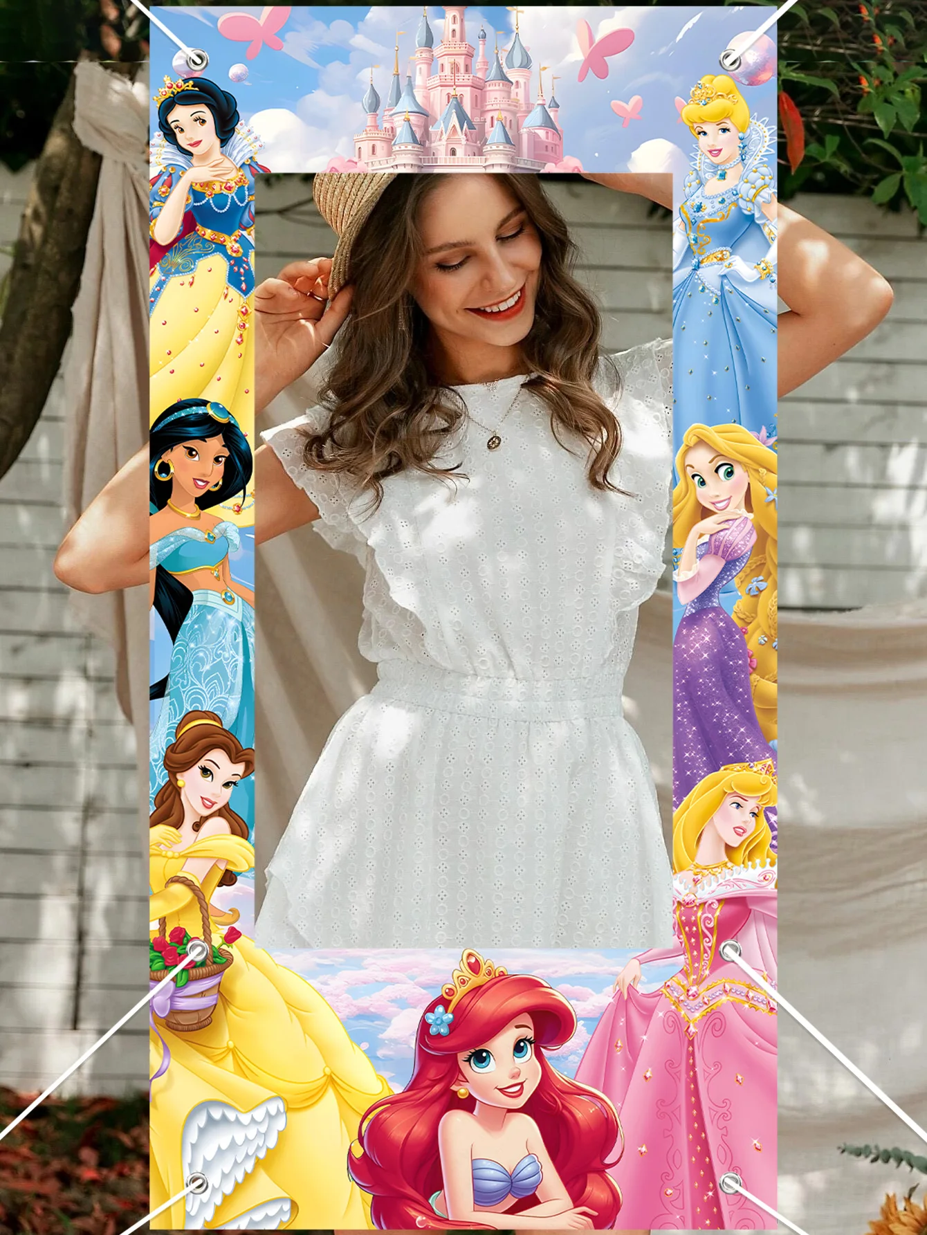 إطار صور لموضوع الأميرة السابعة، إطار صور لحفلات أعياد ميلاد الأطفال، دعائم خلفية لتزيين حفلات الأطفال