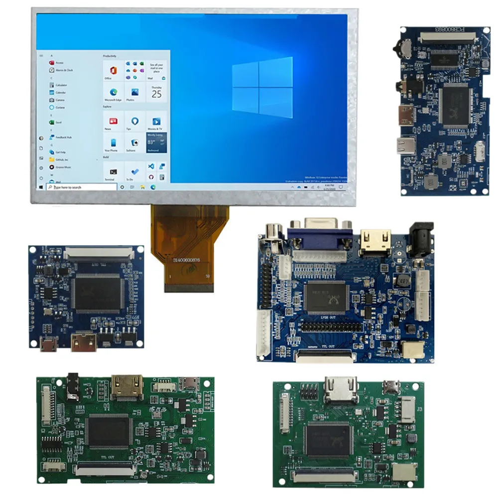 

7-дюймовый AT070TN90/92 ЖК-дисплей, плата драйвера, портативный монитор «сделай сам», HDMI-совместимый универсальный мини-компьютер Raspberry Pi