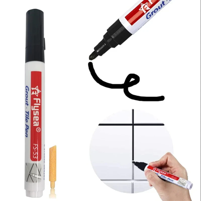 White Waterproof Tile Marker Grout Pen Wall Seam Pen 10Color Optional for Tiles Floor Bathroom Decontamination Seam Repair