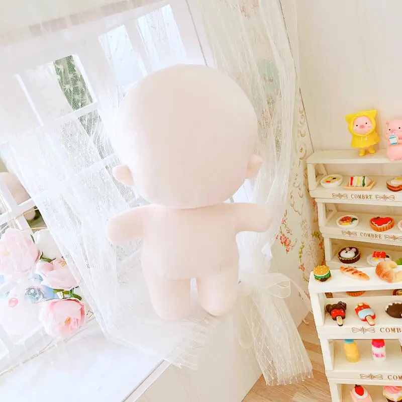 20cm DIY Plush Doll Normal/Fat Cotton Doll Body NO Attribute Kits Blank Unembroidery 20cm Plush Attribute Dolls Girls Gifts