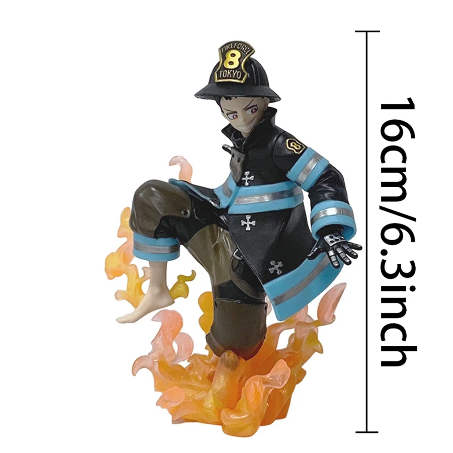 Figurka anime Enn Enn no Shouboutai, Shinra Kusakabe, 16 cm / 6,3 cala, figurka akcji, dekoracja pokoju, kolekcja dla dorosłych, model z PVC, zabawki.