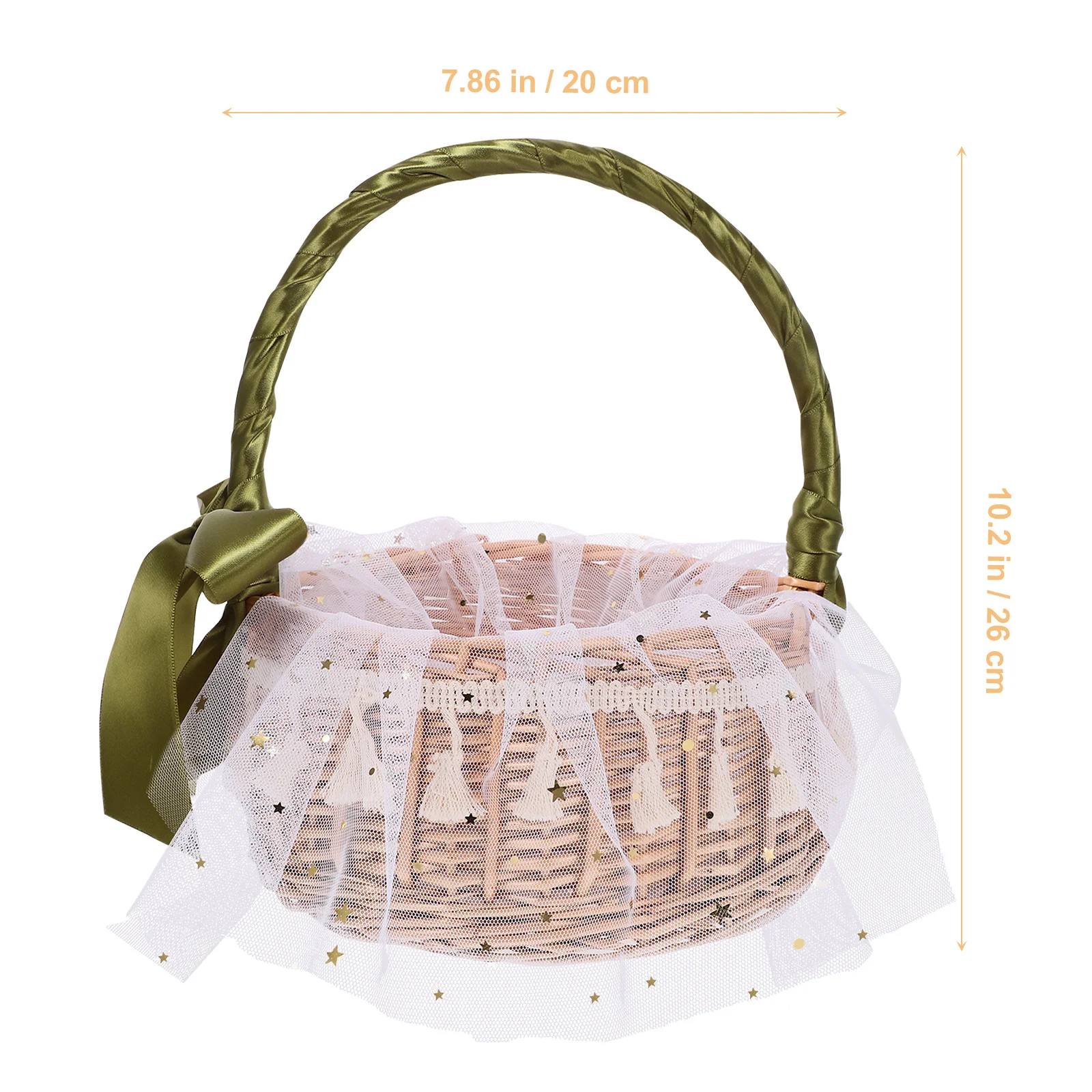 

Wicker Basket Gauze Willow Woven Basket Handle Flower Storage Gift Wedding Handheld Practical Decorative Gift Baskets