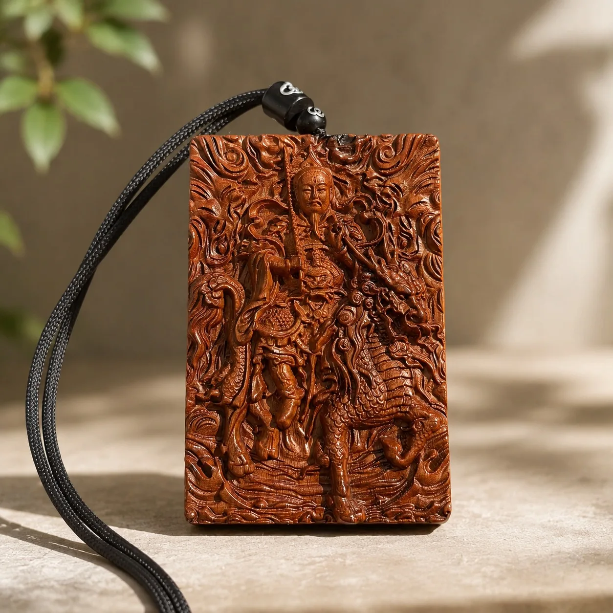 Lightning Struck Jujube Wood Carved Nine Heavens Thunder God Pendant for Traditional Taoist Feng Shui Accessory Jewelry Gift
