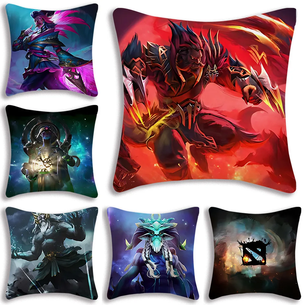 Game DOTA 2 Pillow Covers Cartoon Sofa Decorative Home Double-sided Printing Short Plush Cute Cushion Cover