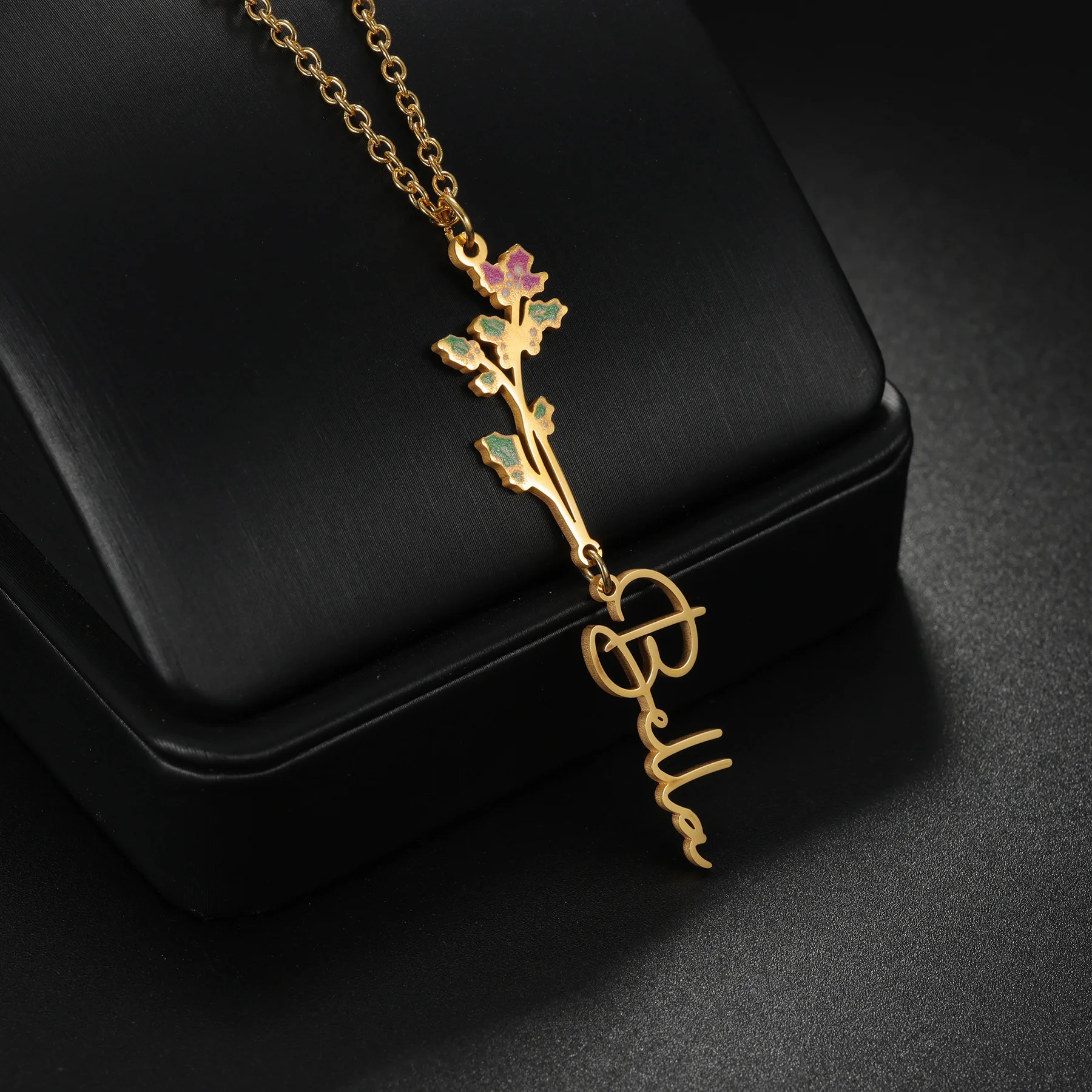 Acheerup-collar con nombre per - Birth Flower Necklace reseña y precio