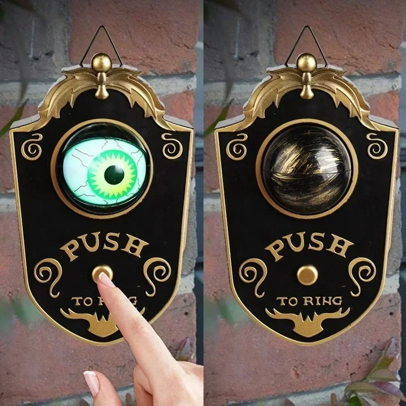 Horror One Eyed Halloween Decoration Doorbell Props Ghost Festival Haunted Prank Props Glowing Sound Horror Eyed The doorbell