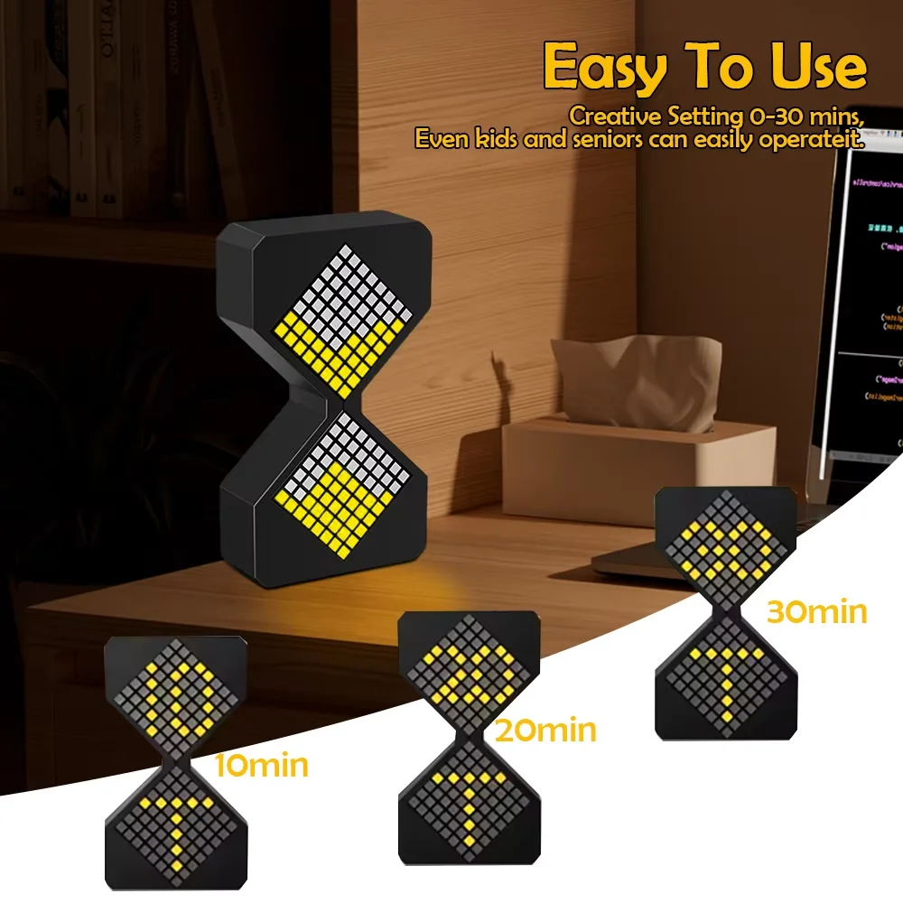 Clessidra elettronica digitale a LED Luce notturna per dormire con timer di rilevamento della gravità Timer elettronico fai-da-te per la decorazione della casa della stanza