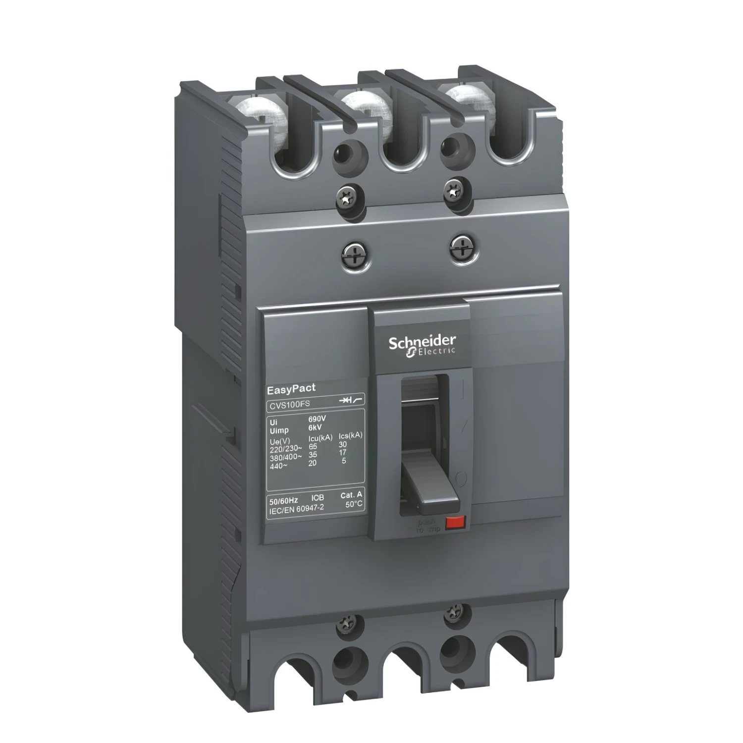 CVS100E TM50D 3P3D(3P) LV510840 3P | 100A | 50A | 25kA CVS AC plastic case distribution protection circuit breaker