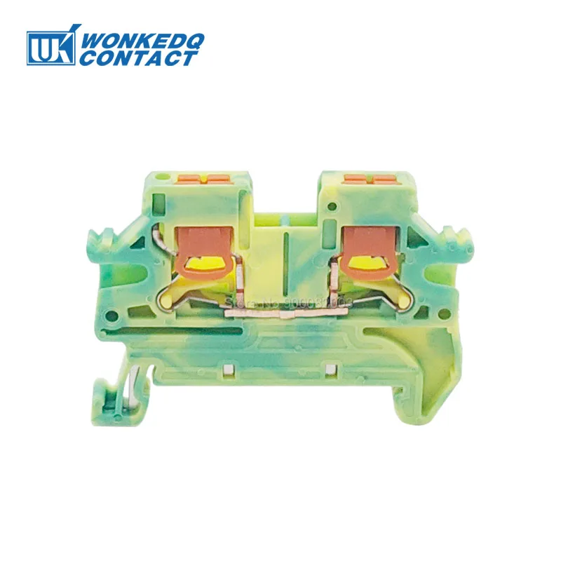 PTV 2.5-PE Ground Modular DIN Rail Terminal Block Side-Entry Push-in Wiring Connector Electrical 2.5mm PTV2.5-PE