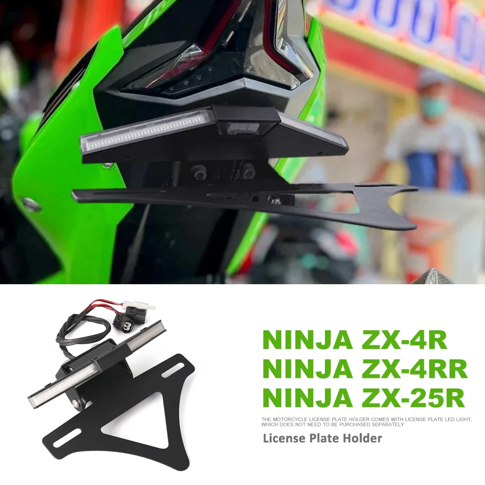 

ZX25R 2020-2025 ZX 4R 4RR License Plate Holder For Kawasaki Ninja ZX-4R ZX-4RR ZX-25R Motorcycle LED Tail Tidy Fender Eliminator