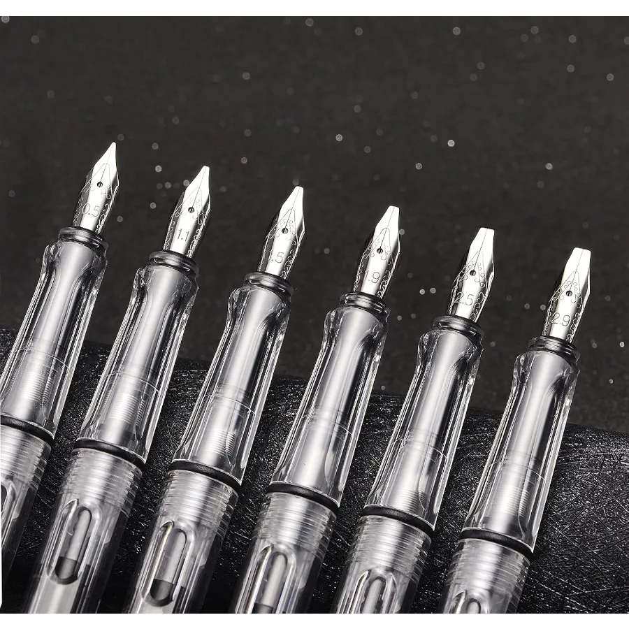 

Набор перьевых ручек для каллиграфии Yongsheng, прозрачные, прозрачные, 6 разных размеров наконечников для художественного рисования и письма, подпись