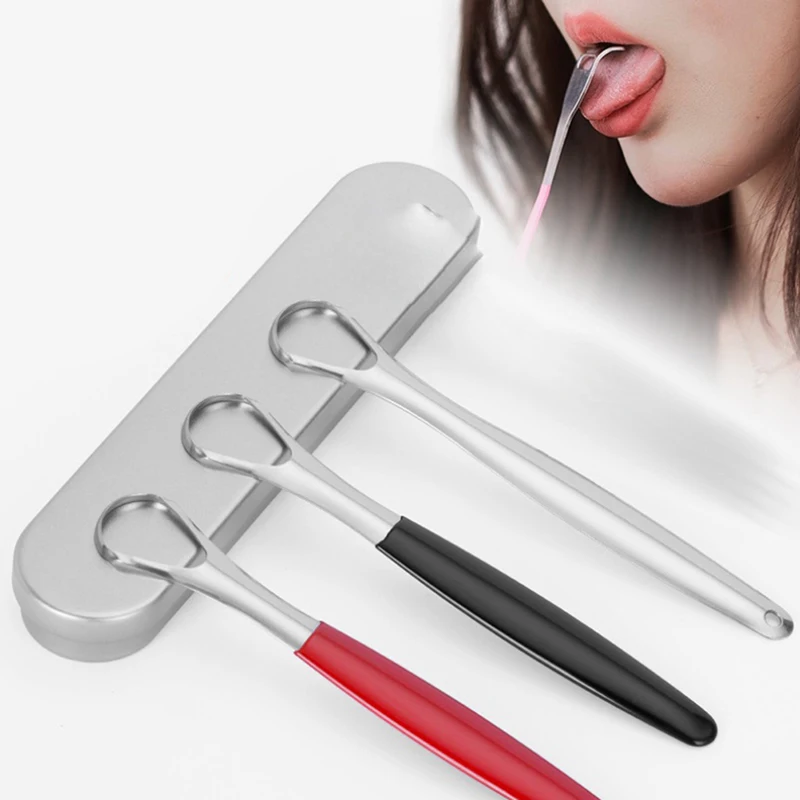 Stainless Steel Tongue Scraper Metal Cleaner Reusable & Eco-friendly Brush Fresh Breath Oral Care