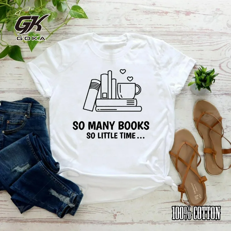 Many Books T-Shirt Book Lover T Shirt Librarian Shirt Reading Tshirt Bookworm Tee Graphic Casual Tshirt Summer Tops Comfortable
