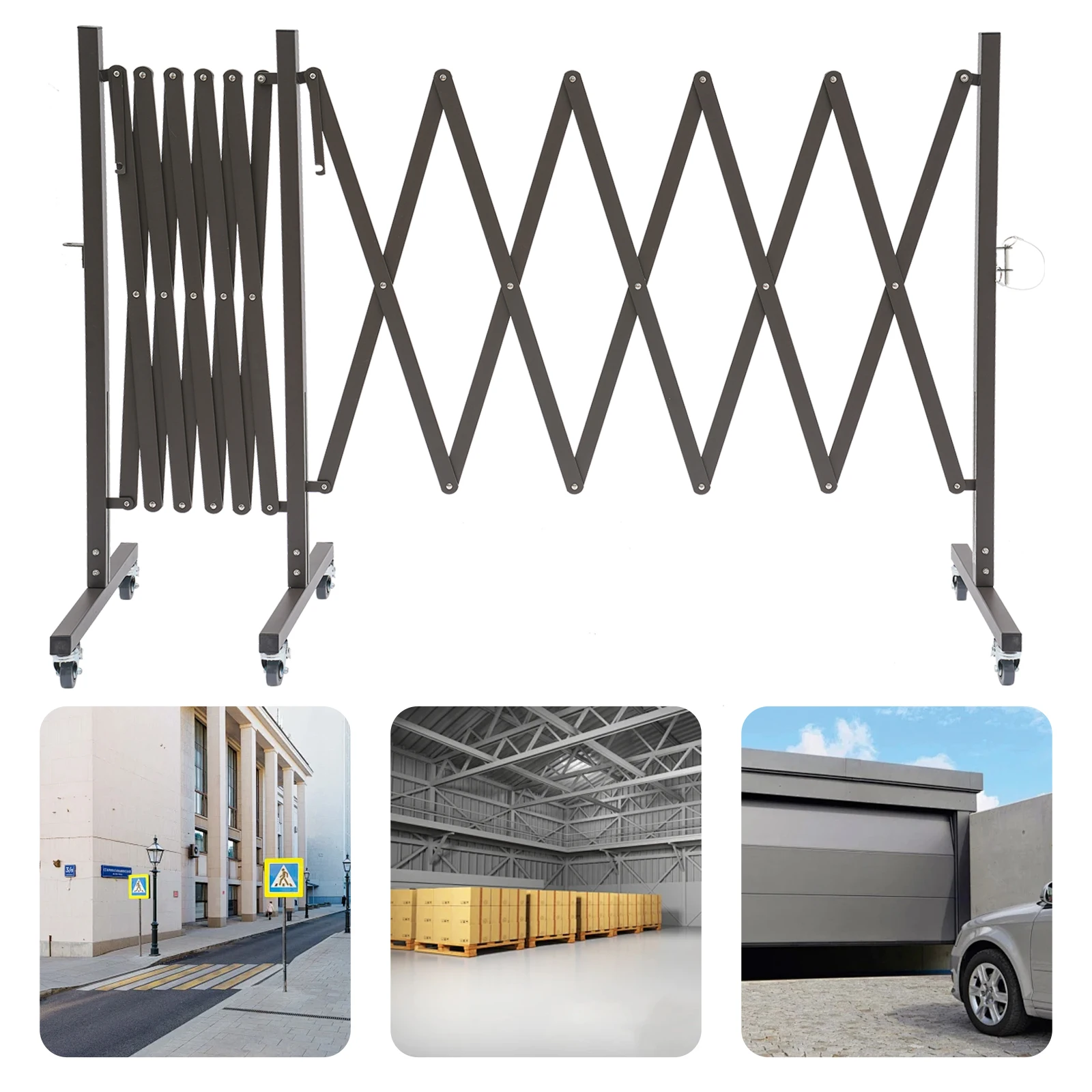 

5m Mobile Safety Barrier Gate Garden Fence Fencing Panel 5x1.03m Industrial Expandable Metal Barricade Iron for Factory Yard