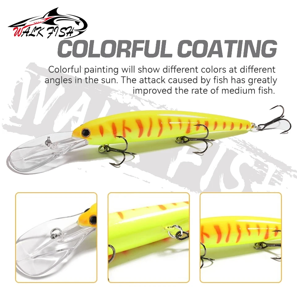 WALK FISH Deep walleye Trolling Fishing Lure Wobbler 12cm 20g Floating Crankbait Minnow Bass Pike Bait Depth 0-6m Fishing Tackle view 4