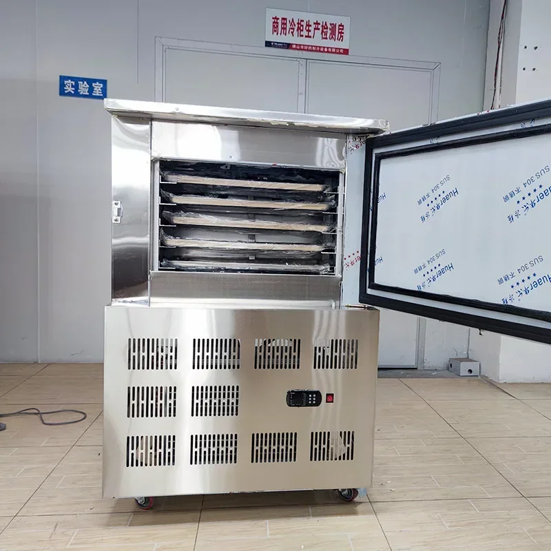 150L Industrial Conveyor Mini Blast Freezer New Condition Stainless Steel Deep Display Restaurants Manufacturing Plants Retail