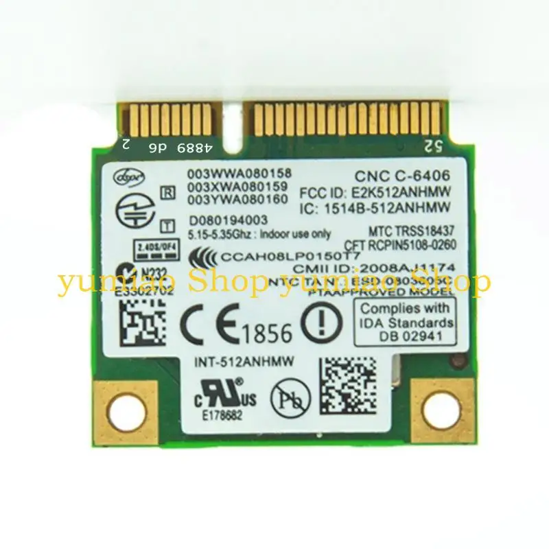 

587B Laptop Adapter Wireless LAN Card Dual-Band Wifi 5100AGN 512AN HMW 300Mbps 802.11abgn Half Size Mini PCIE