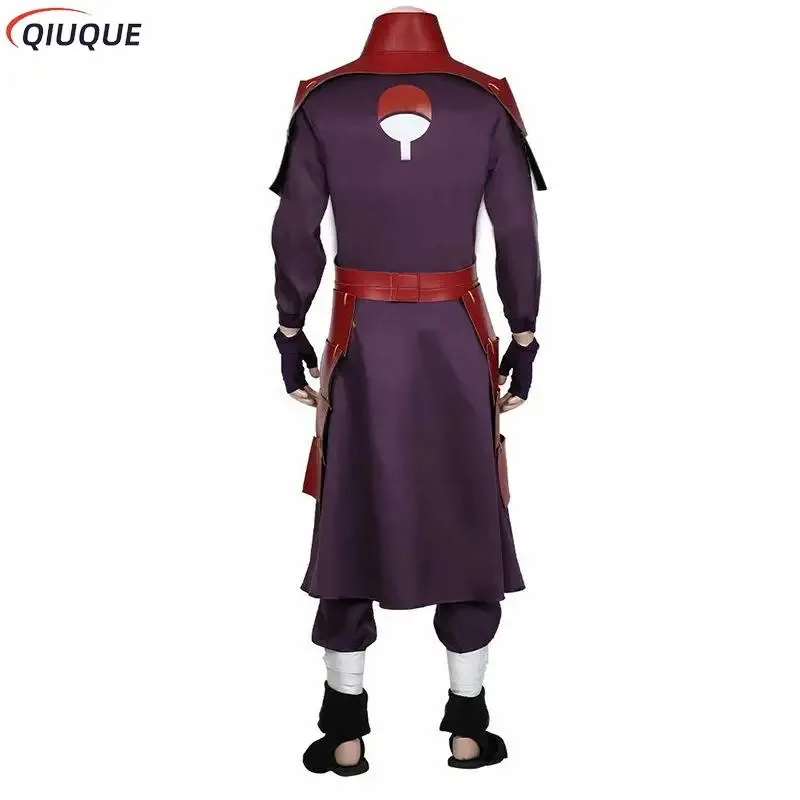 Uchiha Madara Cosplay Kostium Buty Anime Top Spodnie Stroje Halloween Karnawałowy Strój