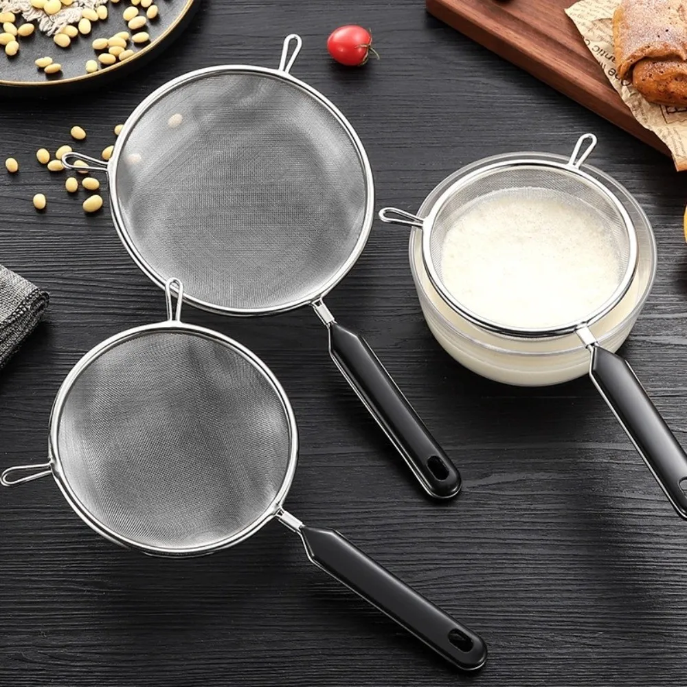 Stainless Steel Food Strainer Colander 12 14 16 20 22cm Easy to Clean Fine Mesh Strainer Small Rust-Proof Cocktail Sieve