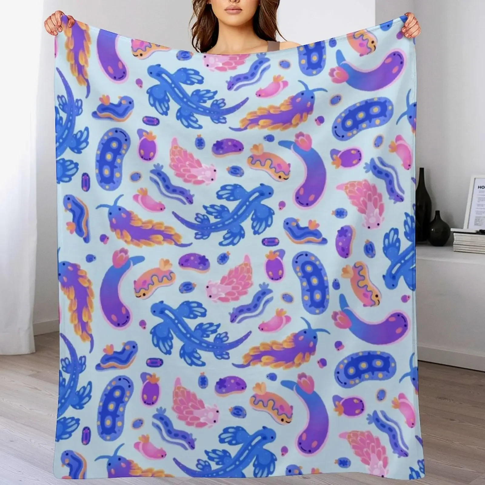 

Sea slug - pastel blue Throw Blanket Tourist Sofa Softest Blankets