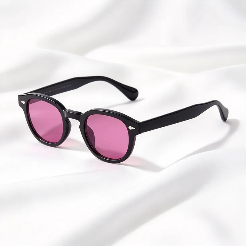 New Trendy Retro Round Sunglasses Men Women High Texture Rivet Sun Glasses UV400 Eyewear Outdoor Activity Street Stylish Shades