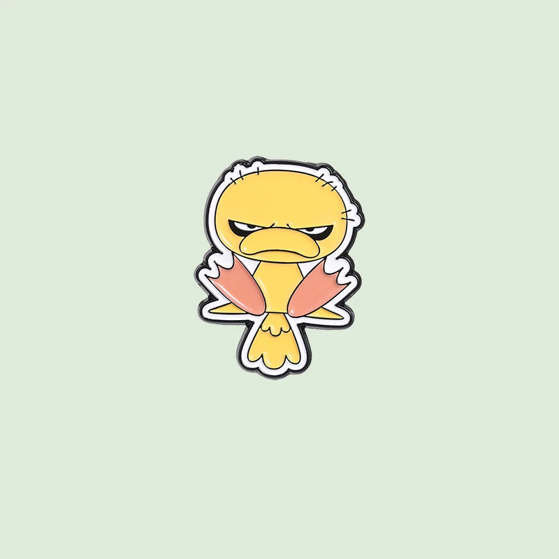 Angry Babyz Yellow Chick Enamel Pin Cute Cartoon Anime Character Brooches Lapel Backpack Badge Jewelry Gifts For Friends