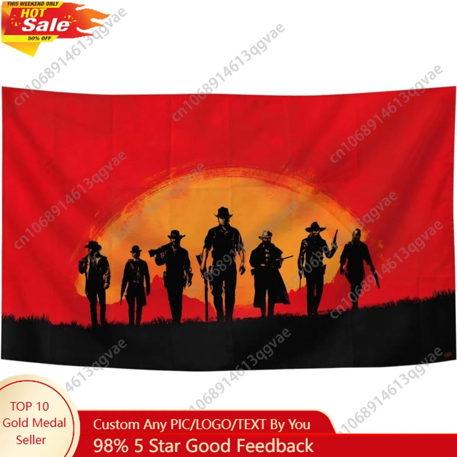 

Game Tapestry Red Dead 2 Merch Poster Redemption Pop Art Home Decoration Banner for College Dorm Room Outdoor Custom Decoration