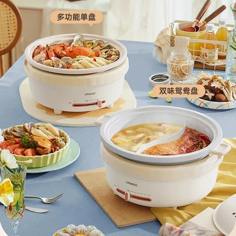 Olla caliente de arroz Ramen, platos de comida, calentador de fideos, olla caliente china multifunción, sopa de vapor, Fondue eléctrico de cerámica, utensilios de cocina Chinoise