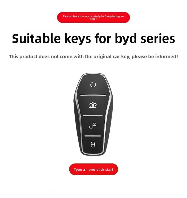 Car ABS Key Case Holder Cover Buckle For BYD Atto 3 Han EV Dolphin Durable Second Song Pro Tang Dm QIn PLUS MAX Yuan Protective