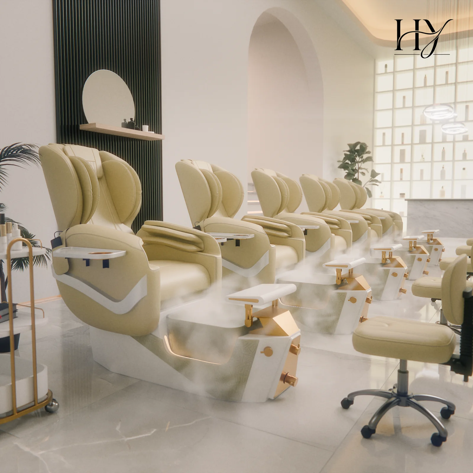 High End Electric Pedicure Chair Full Body Massage Foot Spa LED Light Reclining Beauty Salon