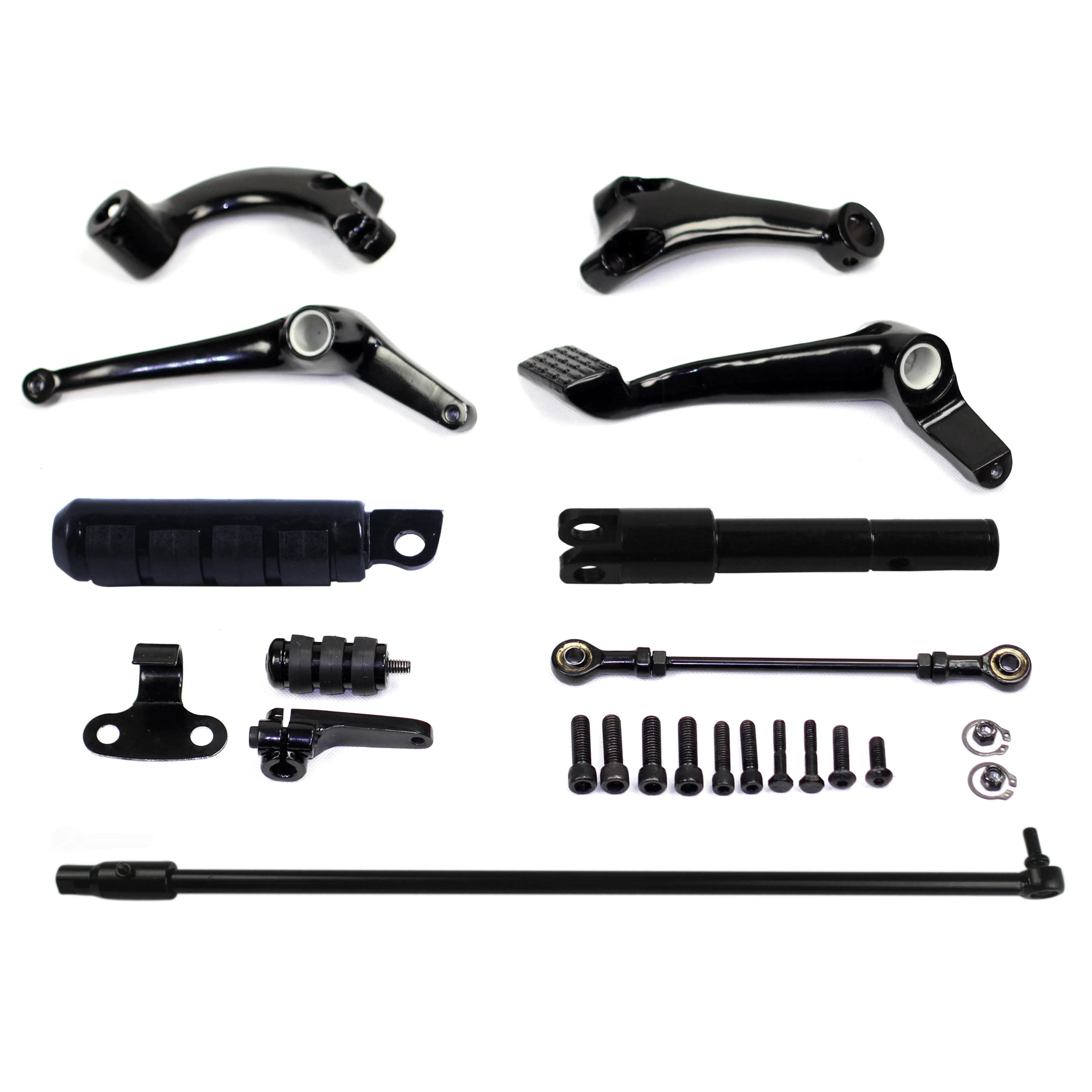 Motorcycle Forward Control Complete Pegs Levers Linkage Kit for Harley Sportster XL 883 1200 Superlow Iron 14-Later
