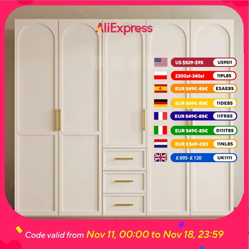 

Full Size Clothes Wardrobes Luxury European Large Apartment Women Wardrobes Living Room Rangement Chambre Bedroom Furniture