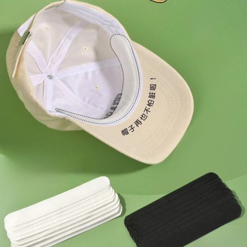 10/40pcs Women's Hat Sweat Absorber Stickers Men Anti-dirt Sports Belt Cap Rim Invisible White Tape Hat Size Reducer Liner Pads