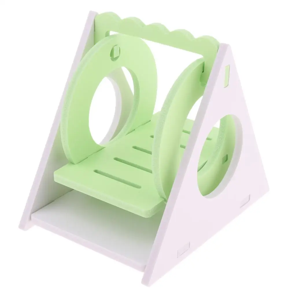 New Wooden Triangle Rocking Toy for Hamsters Rabbits Hedgehogs 14x9.5x12cm