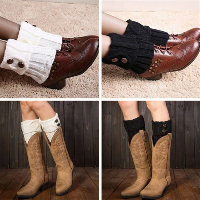 Knitted Leg Warmer Short Leg Warmers Boot Cover Warm Socks Cuffs Thermal Ladies Legging Crochet Foot Ankle Warmers Winter Women