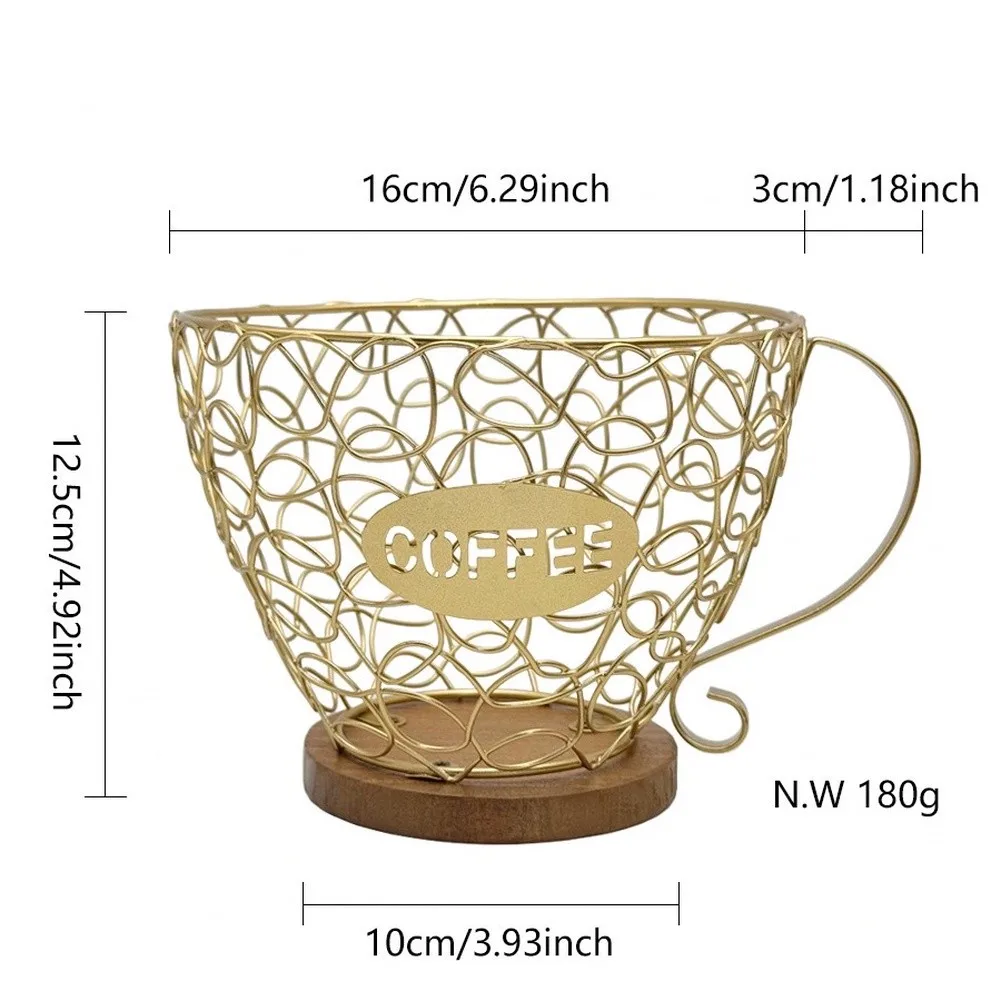 Spacious Iron Coffee Pod Stand with Uniform Wire Design Promoting Air Circulation and Reducing Condensation Risks