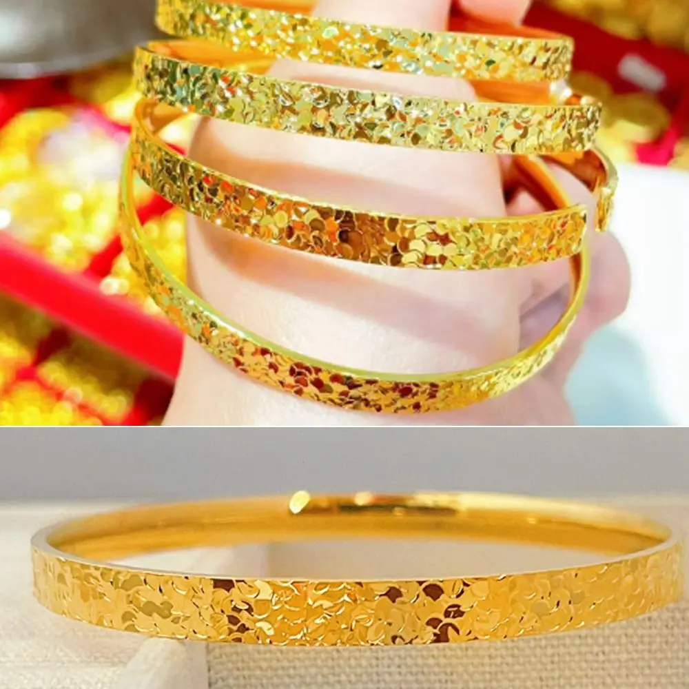High Quality Copper Broken Ice Bracelet Fashionable Personalized Gold Bangle Simple Jewelry Accessories