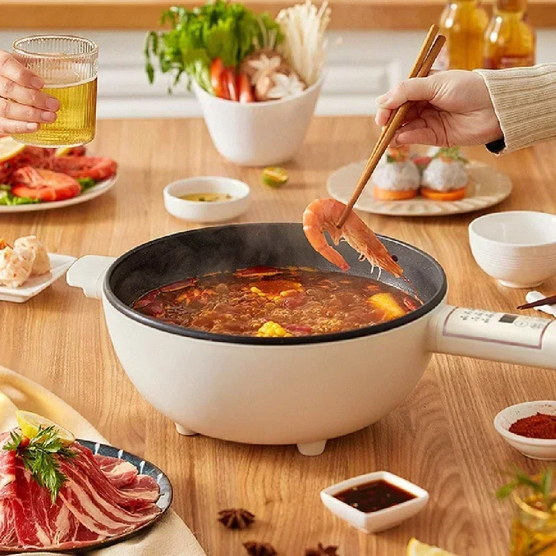 4L 1.6L multifunctional electric hot pot with steamer, electric cooker, electric frying pan, large capacity kitchen gadget