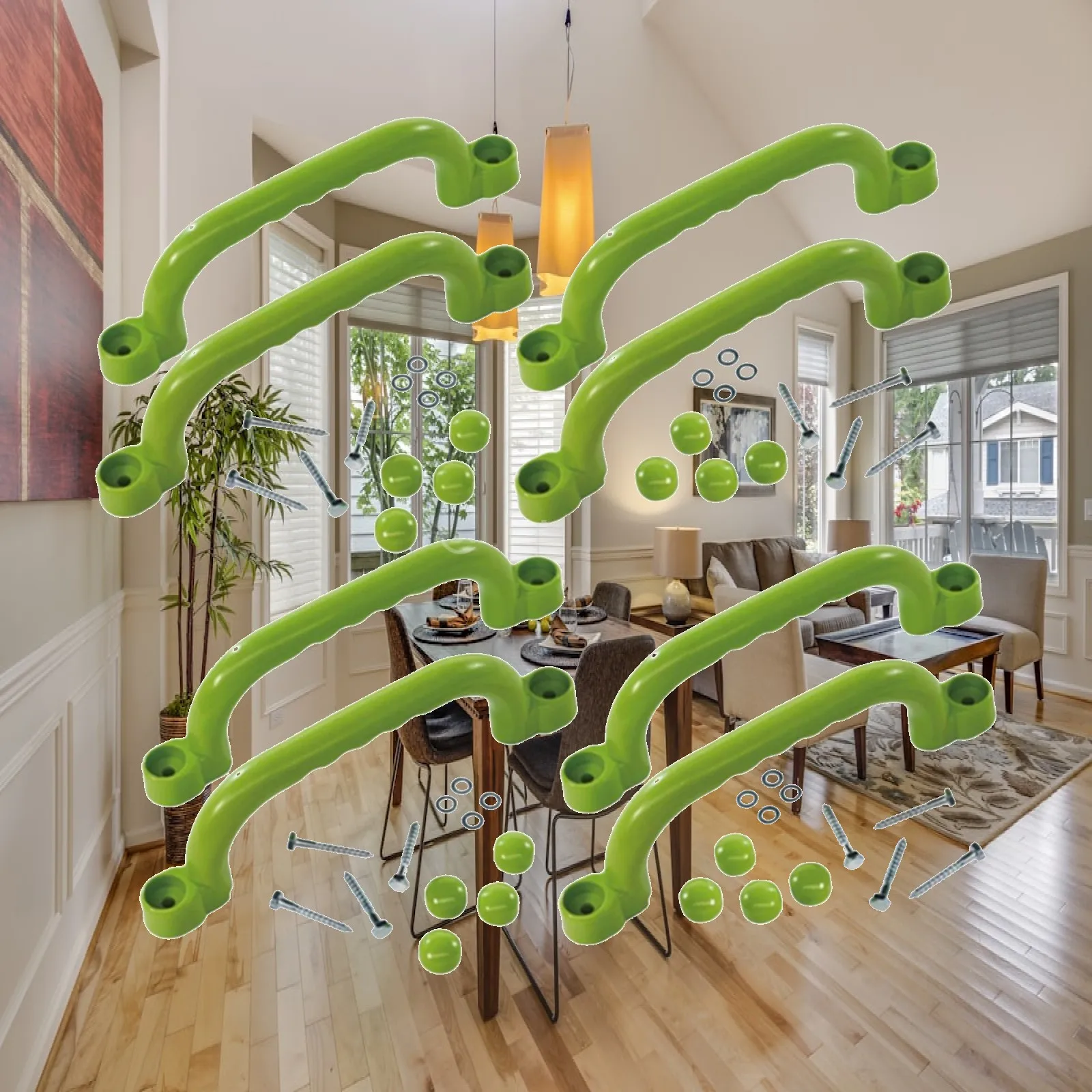 8x Climbing Handles Children Gifts Grab Handles Kids Outdoor Playground Accessories for Playhouse Playground Backyard Tree House