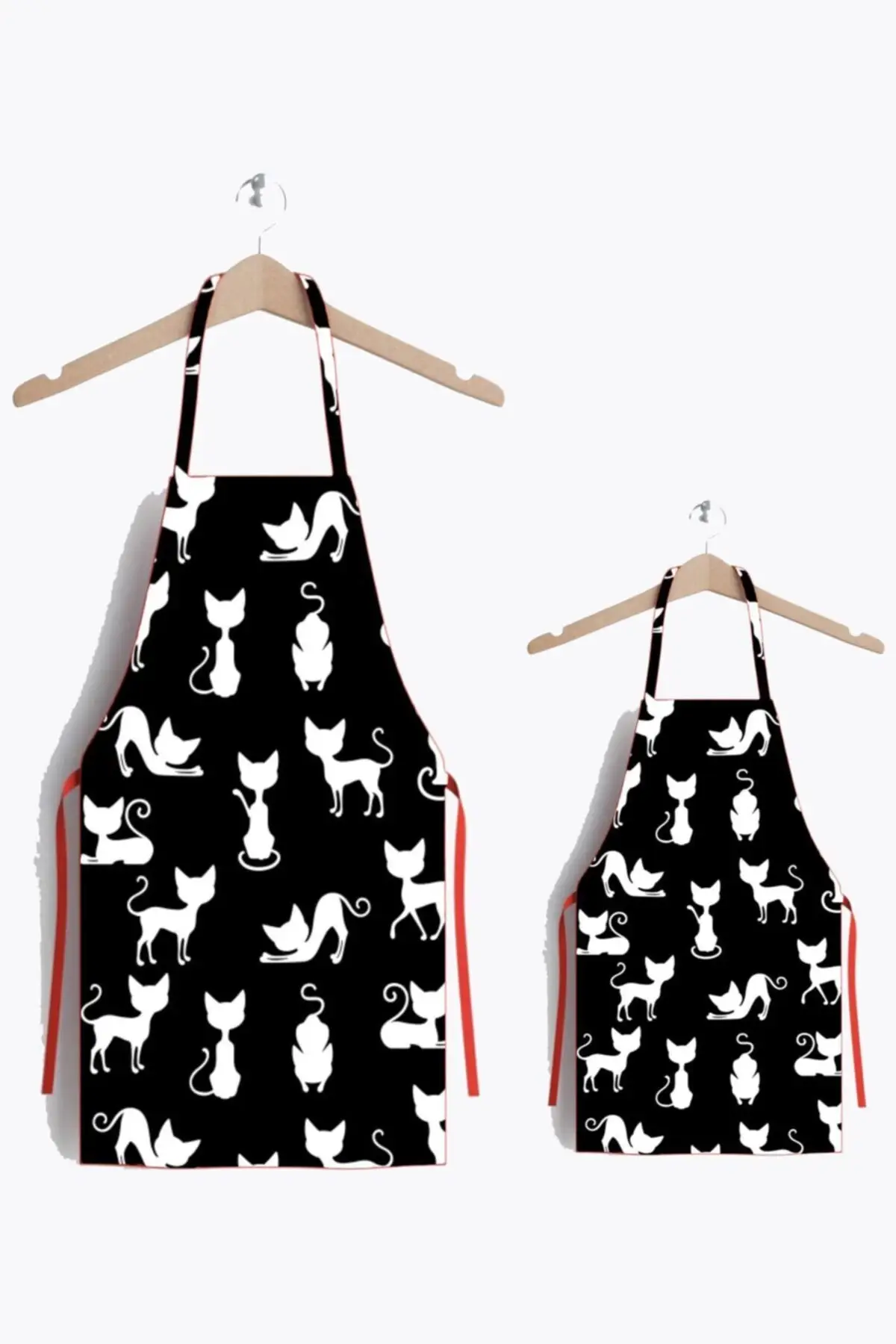 Colorful Cat Mother Child Stain Resistant Kitchen Apron High Quality Custom Parent Child Kitchen Products Modern Multi-Use 2022