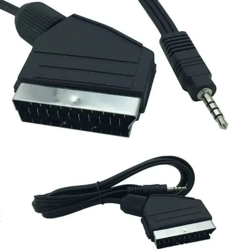 1Pc Scart Cable 21 Pin Scart Jack To 3.5mm Male Stereo Jack Full HD TV Multiple Shieldings Precision Connector 3.5 Audio Cable