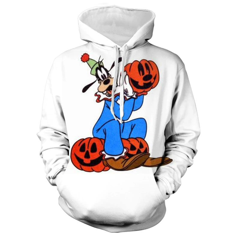 Sudadera con capucha de la colección de Halloween para hombre, ropa informal de manga larga con estampado 3D de la marca Disney Stitch y Mickey, y2k