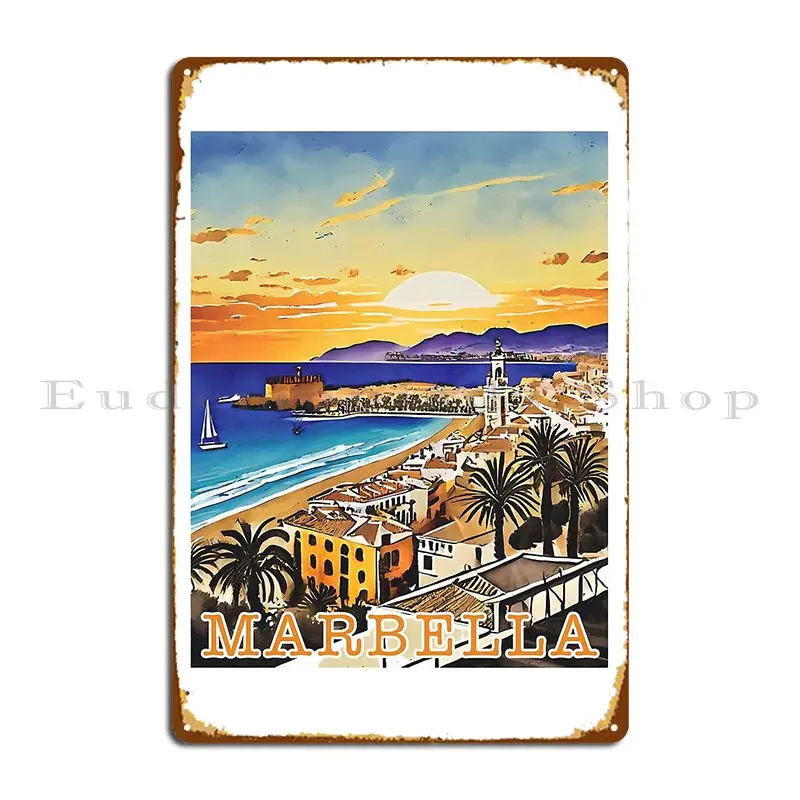 Marbella Spain Marbella Serenade A Symphony Of Sun Sea And Sophistication Metal Sign Wall Custom Personalized Poster