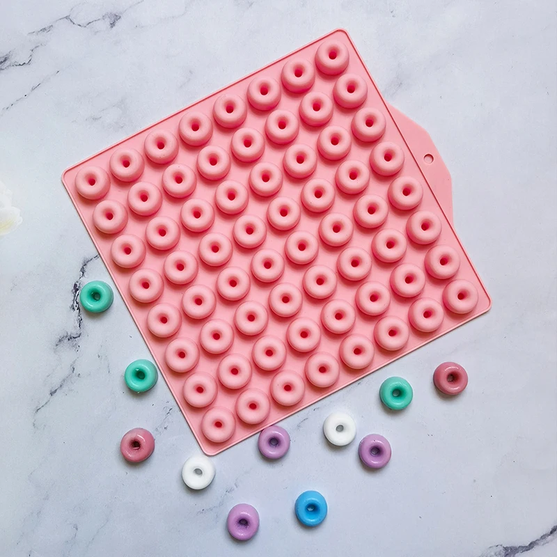 Mini moldes de silicona para donuts, 64 cavidades, bricolaje, molde para dulces de Chocolate para Muffin, gelatina, dulces duros gomosos, molde para hornear, 1 ud.